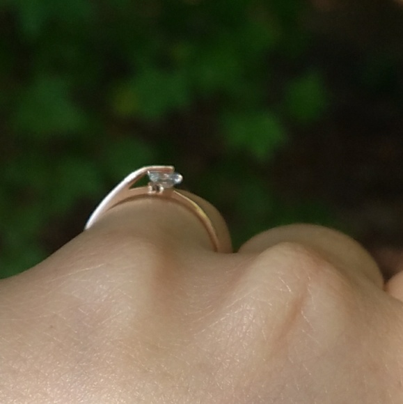 Dainty Rose Gold Square Rotating Diamond Ring - Picture 5 of 8